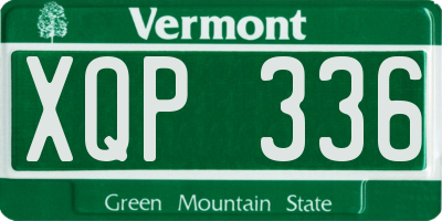VT license plate XQP336