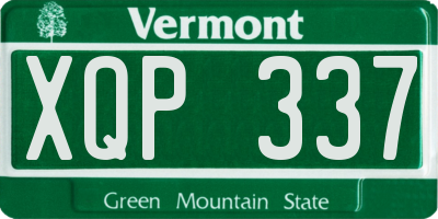 VT license plate XQP337