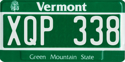 VT license plate XQP338