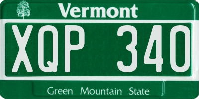 VT license plate XQP340