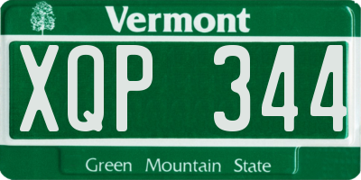 VT license plate XQP344