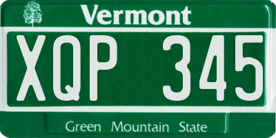 VT license plate XQP345