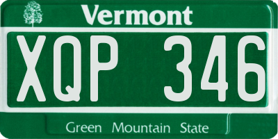 VT license plate XQP346