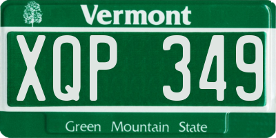 VT license plate XQP349