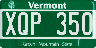 VT license plate XQP350