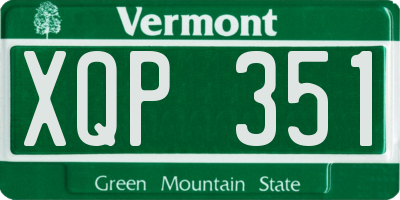 VT license plate XQP351