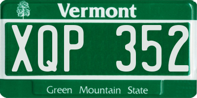 VT license plate XQP352