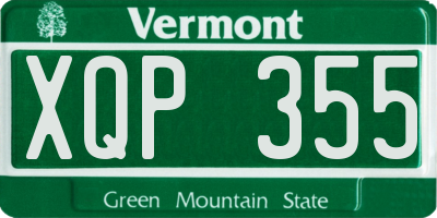 VT license plate XQP355