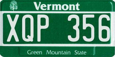 VT license plate XQP356