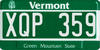 VT license plate XQP359