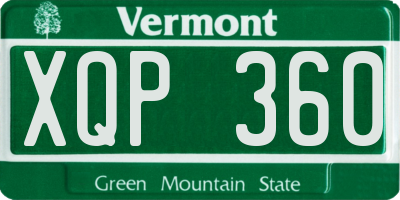 VT license plate XQP360