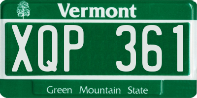 VT license plate XQP361