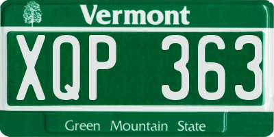 VT license plate XQP363