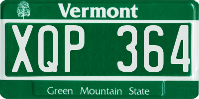 VT license plate XQP364
