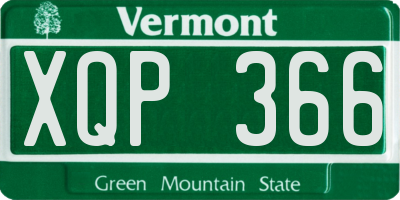 VT license plate XQP366