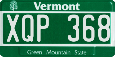 VT license plate XQP368