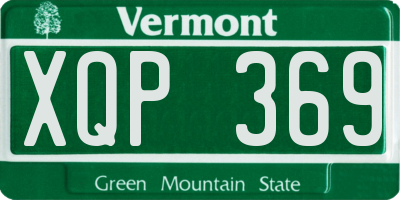 VT license plate XQP369