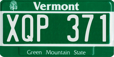 VT license plate XQP371