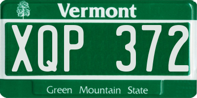 VT license plate XQP372