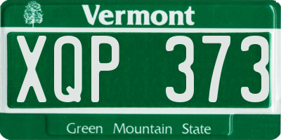 VT license plate XQP373