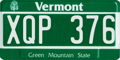 VT license plate XQP376