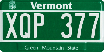 VT license plate XQP377