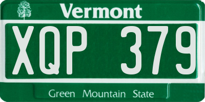 VT license plate XQP379