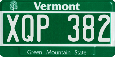 VT license plate XQP382