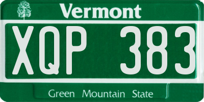 VT license plate XQP383