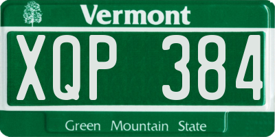 VT license plate XQP384