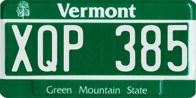 VT license plate XQP385