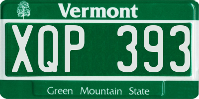 VT license plate XQP393