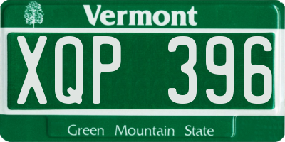 VT license plate XQP396