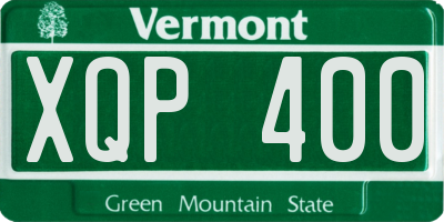VT license plate XQP400
