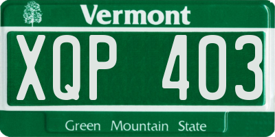 VT license plate XQP403