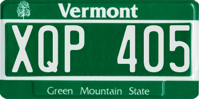 VT license plate XQP405