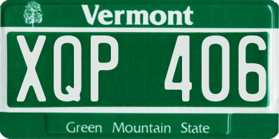VT license plate XQP406