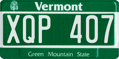 VT license plate XQP407