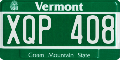 VT license plate XQP408