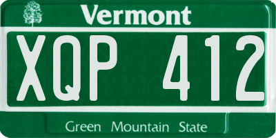 VT license plate XQP412