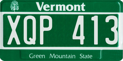 VT license plate XQP413