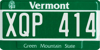 VT license plate XQP414
