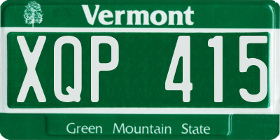 VT license plate XQP415