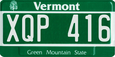 VT license plate XQP416
