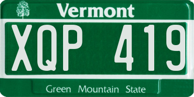 VT license plate XQP419