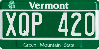 VT license plate XQP420