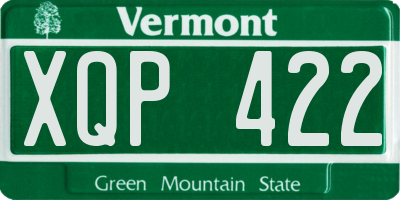VT license plate XQP422