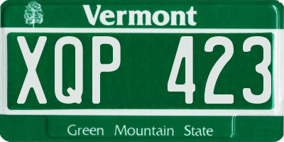 VT license plate XQP423