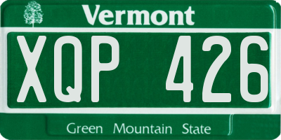 VT license plate XQP426