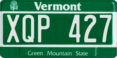 VT license plate XQP427